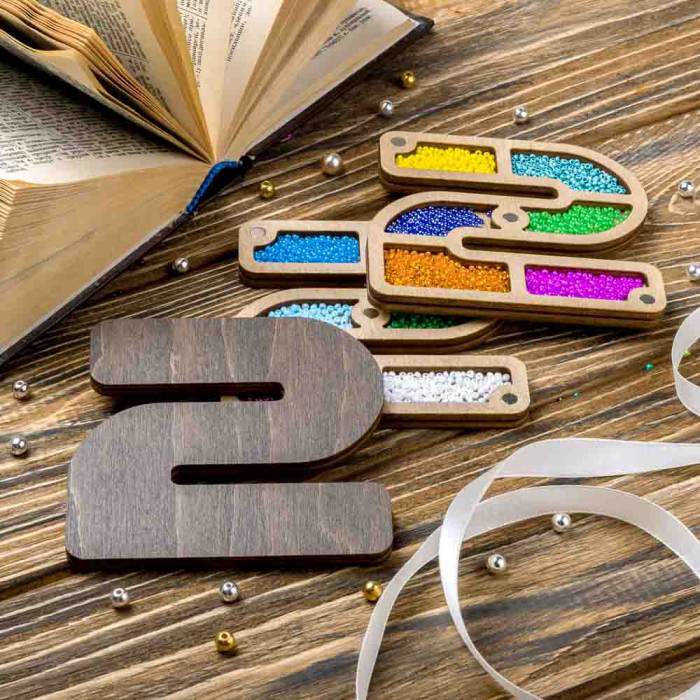 Органайзер для бисера "Алфавит" ВОЛШЕБНАЯ СТРАНА,  FLZB-173(2), 9,5х9см