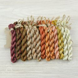 НМул-Кофе-3322 Набор ниток OwlForest для схемы «Кофейный семплер» (DMC) 28, 32 каунт в 2 нити