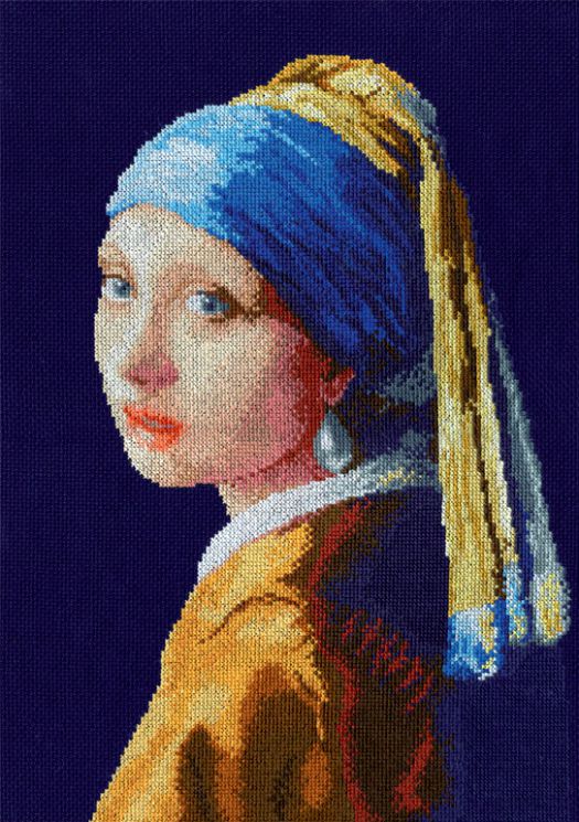 06.001.05 Набор для вышивания Марья Искусница "Девушка с жемчужной серёжкой" по картине Я. Вермеера