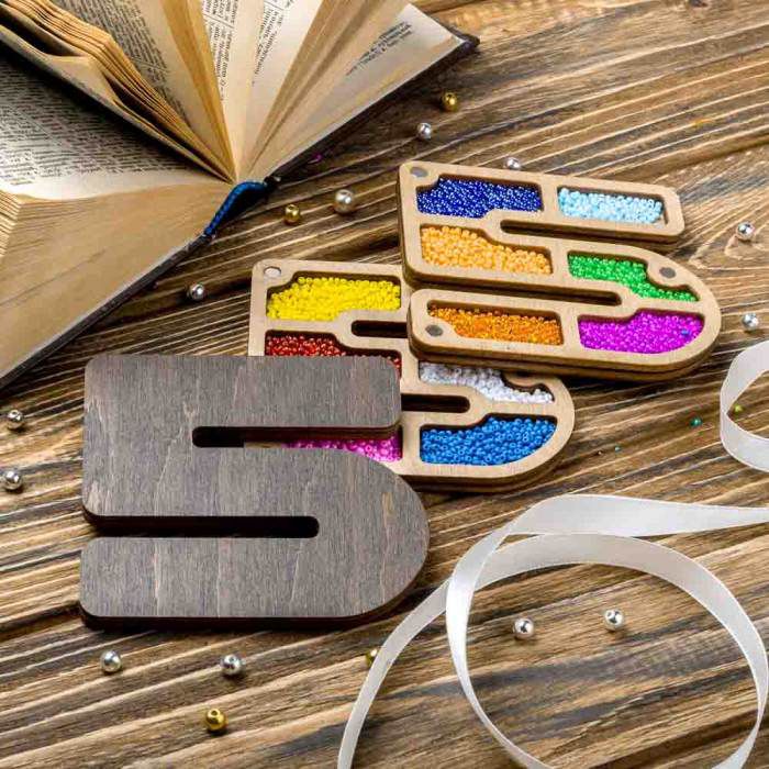 Органайзер для бисера "Алфавит" ВОЛШЕБНАЯ СТРАНА,  FLZB-176(5), 9,5х9см