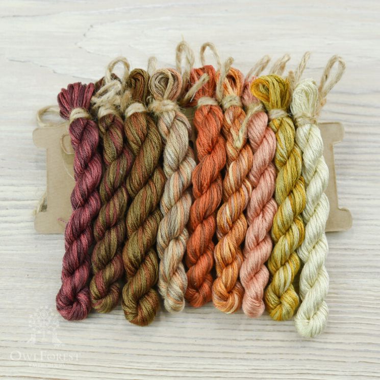 НМул-Кофе-3401 Набор ниток OwlForest для схемы «Кофейный семплер» (DMC) 40 каунт в 1 нить