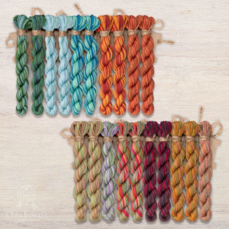 Набор ниток OwlForest для схемы «Лоскутный календарь» (DMC) 28 каунт в 2 нити НМул-ЛК154-3282