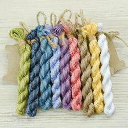 НМул-Л-3322 Набор ниток OwlForest для схемы «Ласточки» (DMC) 28, 32, 36 каунт в 2 нити, 40 каунт в 1