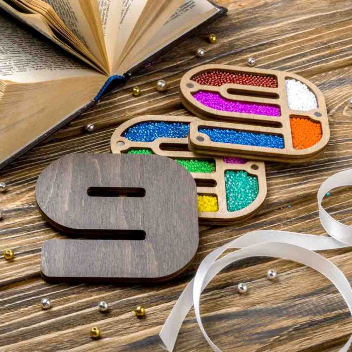 Органайзер для бисера "Алфавит" ВОЛШЕБНАЯ СТРАНА,  FLZB-180(9), 9,5х9см