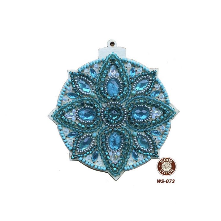 Набор для вышивания бисером WoodStitch "Новогодний шар-13" с декоративными элементами 10х11, WS-073