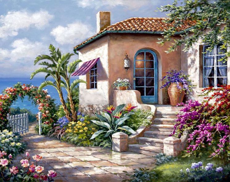 Алмазная мозаика Гранни "Дом у моря" Ag633