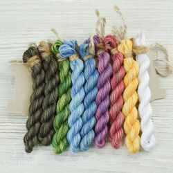 НМул-ПКор-2283 Набор ниток OwlForest для схемы «Пасхальные корзиночки» (ПНК) 28 каунт в 3 нити