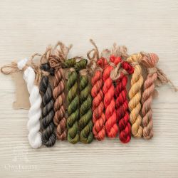 НМул-ПрПт152-3322 Набор ниток OwlForest для схемы «Праздничные птички» (DMC) 28, 32, 36 каунт в 2 нити