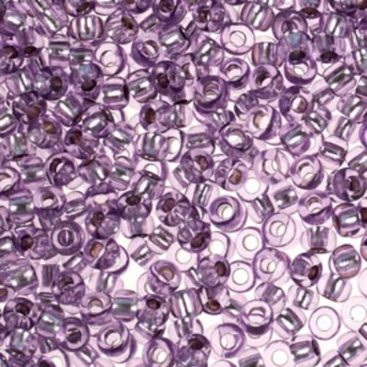 Бисер Preciosa 78122 персидская сирень прозрачный с серебряным центром