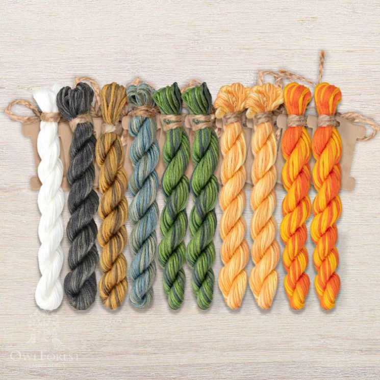 Набор ниток OwlForest для схемы «Облепиховое лето» (ПНК) 28 каунт в 3 нити НМул-ОЛ137-2283