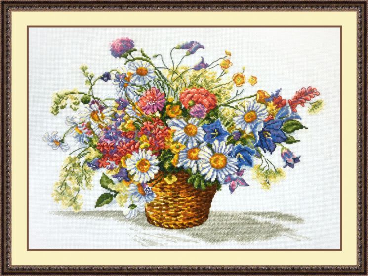 Набор для вышивания крестом ОВЕН "Луговые цветы" 862