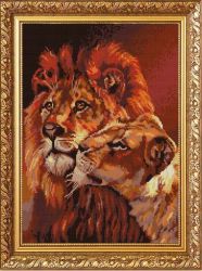НИК1251 Схема для вышивания Конёк "Пара львов"