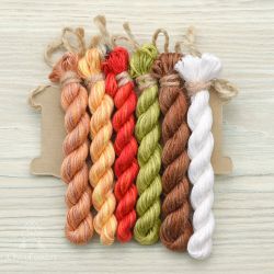 НМул-ПУ-2322 Набор ниток OwlForest для схемы «Пасхальное утро» (ПНК) 28, 32  каунт в 2 нити