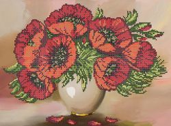 КБ-247 Схема для вышивания бисером ТМ Наследие "Яркие маки"