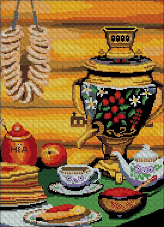 Набор для вышивания крестом ГЕЛИОС "Самовар" АА-005