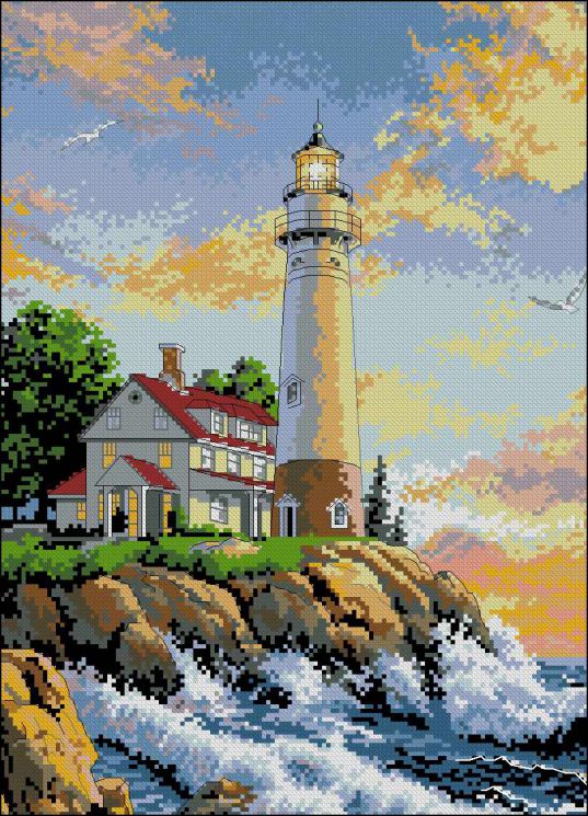 Набор для вышивания крестом ГЕЛИОС "Маяк" АА-008 