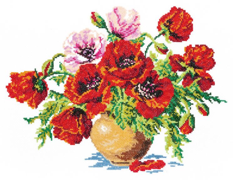 Набор для вышивания крестом Чудесная игла «Маки» 40-06