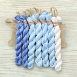 НМул-СКМз-2283 Набор ниток OwlForest для для схемы «Серебряное копытце, Морозные узоры» (ПНК) 28 каунт в 3 нити