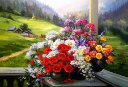 Ag 677 Алмазная мозаика Гранни "Альпийский букет"