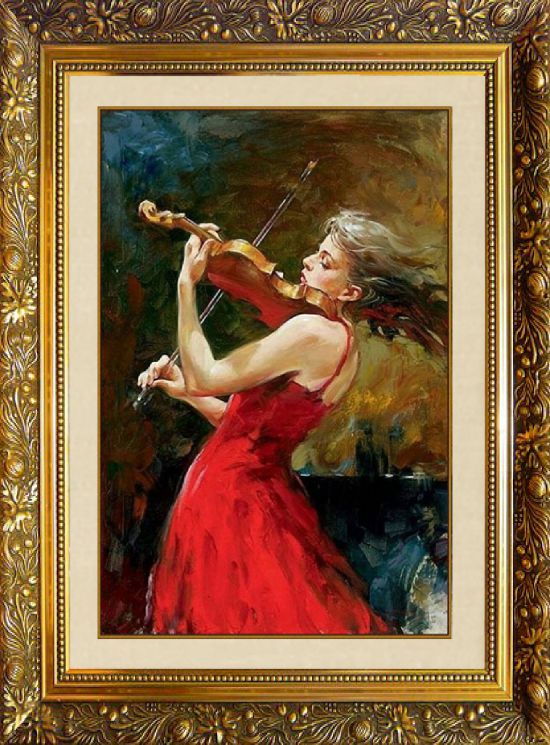 F-180 Алмазная мозаика МИЛАТО "Скрипачка"