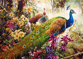 Алмазная мозаика Гранни «Павлины в цветах» Ag438