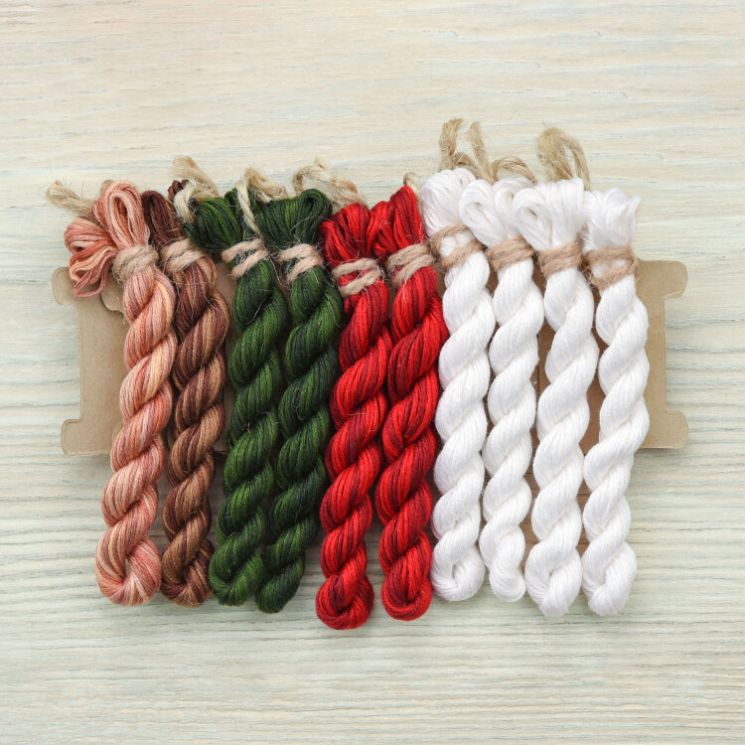 НМул-MXmas-2322 Базовый комплект ниток для схем «Merry Christmas!» (ПНК Кирова) 28, 32 каунт в 2 нити