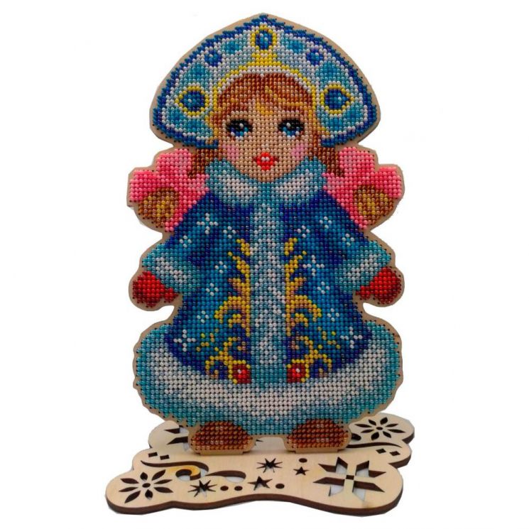 Набор для вышивания бисером WoodStitch "Снегурочка", 14х22, SH-002