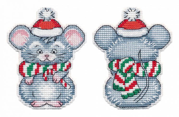 1251 Набор для вышивания ОВЕН "Елочная игрушка. Мышонок"