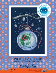 С291 Набор для вышивания РТО " Шарик с веточкой остролиста"