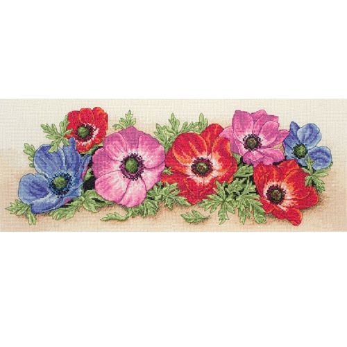 Набор для вышивания крестом Anchor "Анемоны в ряд" PCE733