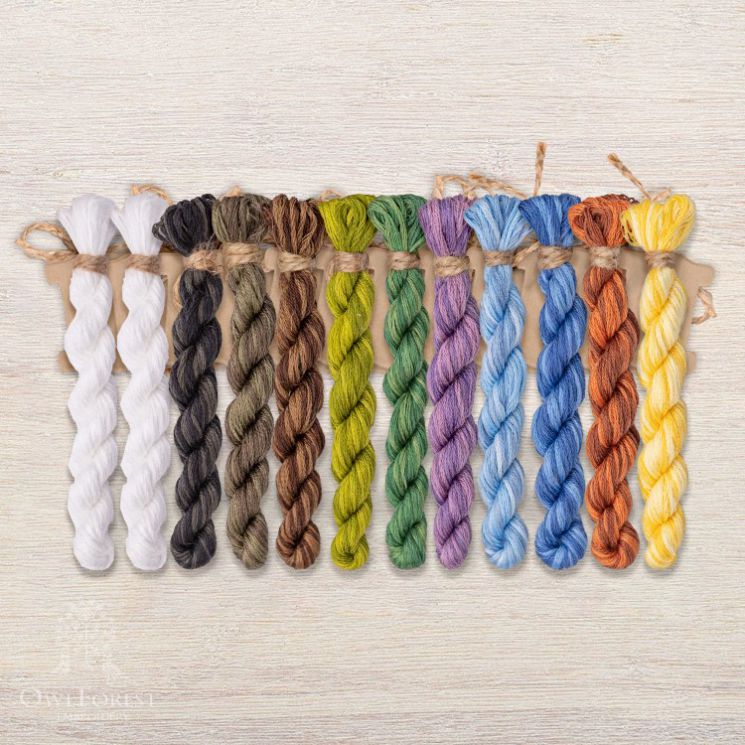 Набор ниток OwlForest для схемы «Коты прилетели» (DMC) 28, 30, 32, 36 каунт в 2 нити НМул-КтПрл156-3322 