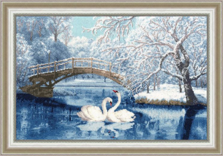 Набор для вышивания крестом ЗОЛОТОЕ РУНО "Белые лебеди" ЛП-036