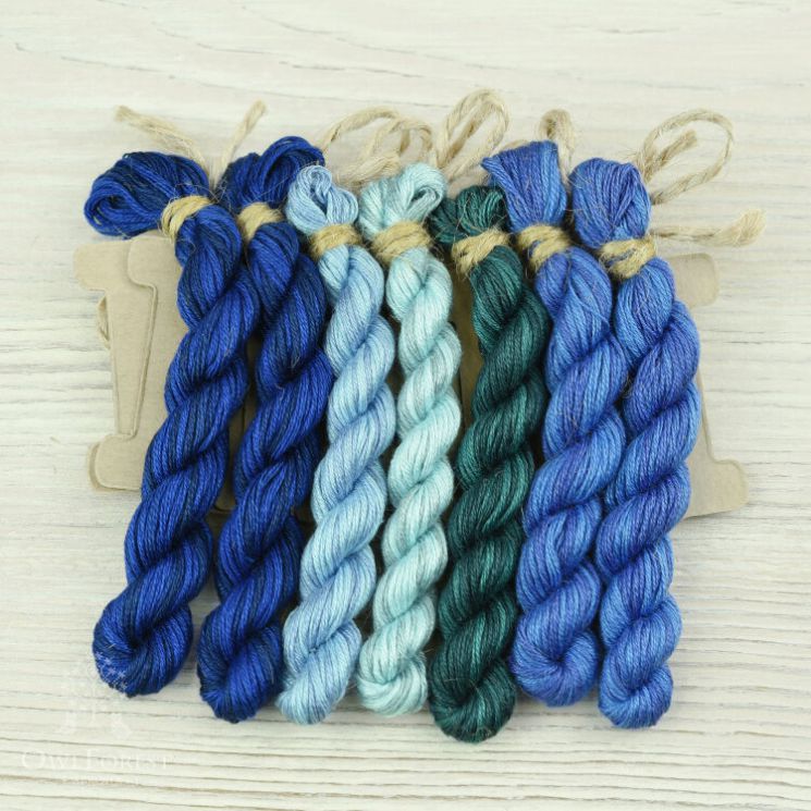 НМул-ПтСч-3282 Набор ниток OwlForest для схемы «Птицы счастья» (DMC) 28 каунт в 2 нити