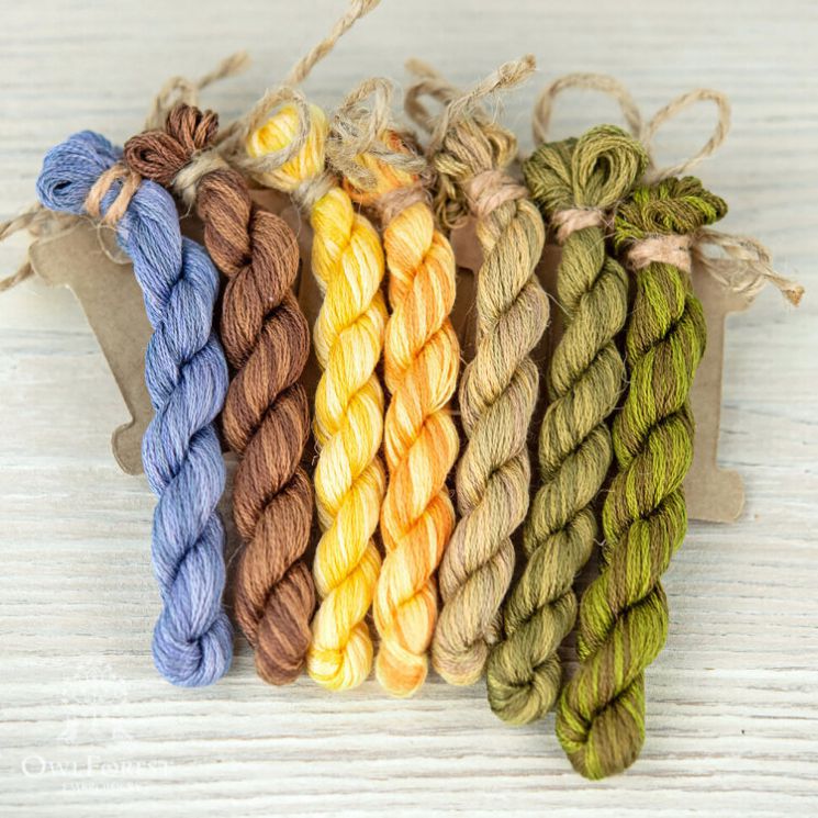 НМул-Репка-3322 Набор ниток OwlForest для для схемы «Репка» (DMC) универсальный