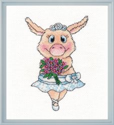 1138 Набор для вышивания ОВЕН "Свинка-балерина"