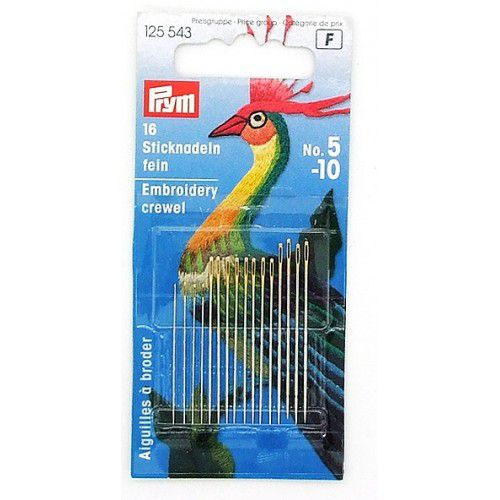 Набор игл для вышивания в ассортименте №5-10, 16 шт, Prym