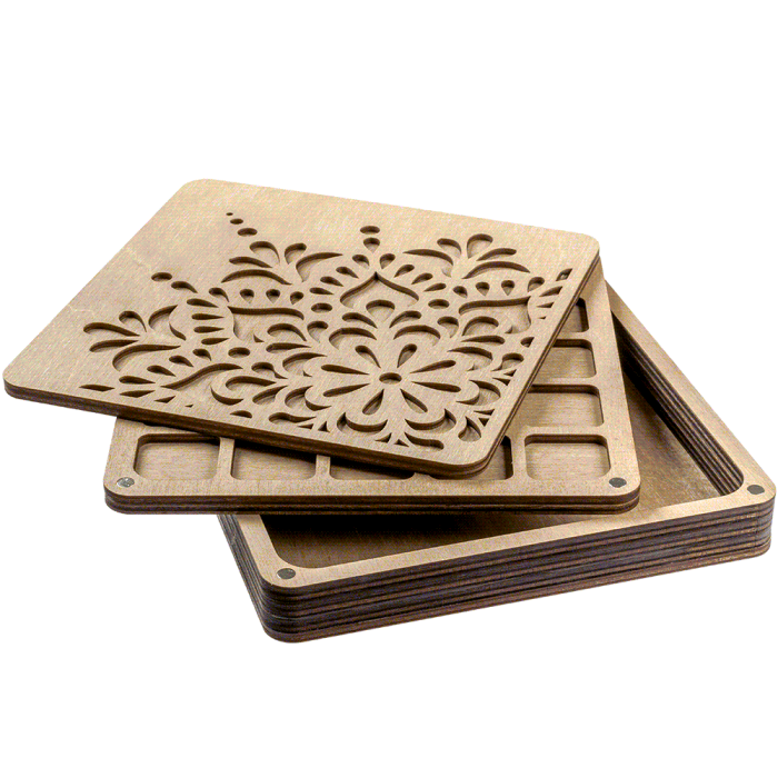 Органайзер для бисера многоярусный ВОЛШЕБНАЯ  СТРАНА FLZB-089 18*18*3.5см, 21 ячеек