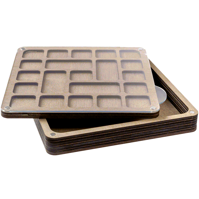 Органайзер для бисера многоярусный ВОЛШЕБНАЯ  СТРАНА FLZB-090 18*18*3.5см, 21 ячеек