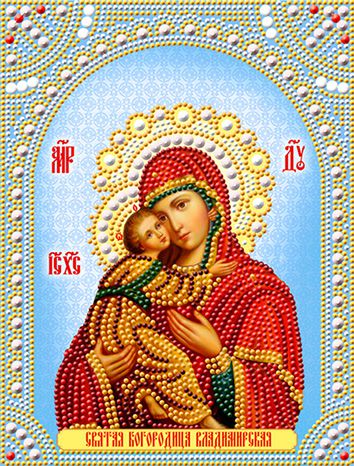 СИА4-039 Алмазная мозаика ТМ НАСЛЕДИЕ "Владимирская икона Божьей Матери"