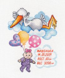 1413 Набор для вышивания Овен "Метрика.Машенька"