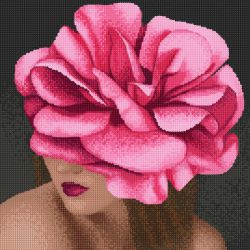 БС40-001 Алмазная вышивка ТМ Наследие "Девушка с цветком 1"