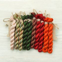 НМул-РяБ-2283 Набор ниток OwlForest для схемы «Рябиновые бусы» (ПНК) 28 каунт в 3 нити