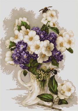 Набор для вышивания в технике гобелен LUCA-S "Ваза с цветами жасмина" G512