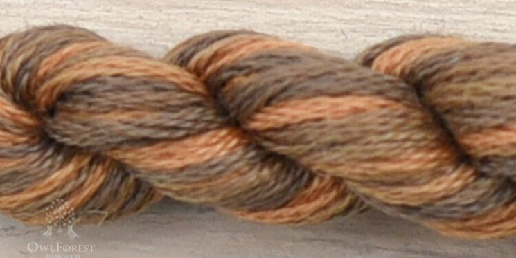 3213 Нитки ручного окрашивания OwlForest на основе DMC, пасма 8 метров Ушастая сова