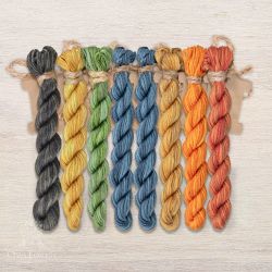 НМул-КБ73-2322 Набор ниток OwlForest для схемы «Кот Баюн» (ПНК) 28, 32, 36 каунт в 2 нити, 40 каунт в 1 нить