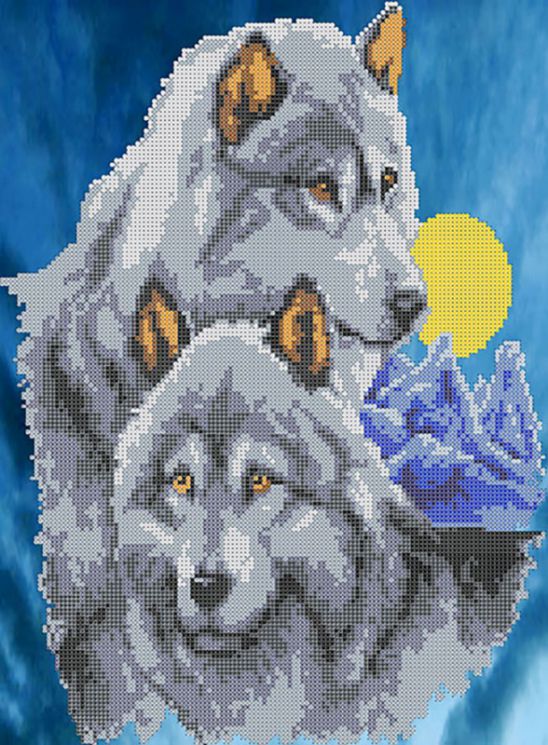 НКБ-069 Набор для вышивания бисером ТМ Наследие "Пара волков"