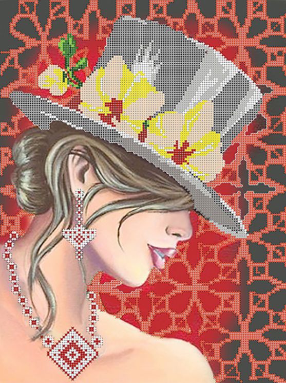 КБ-198 Схема для вышивания бисером ТМ Наследие "Цветочная шляпка"