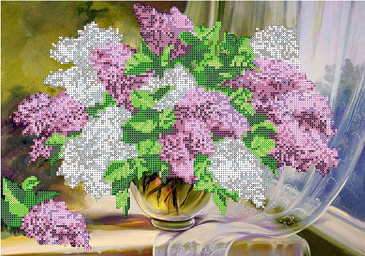 НКБ-086 Набор для вышивания бисером ТМ Наследие "Сирень"