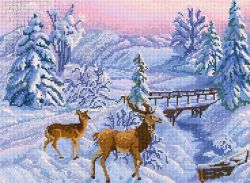 КБ-418 Схема для вышивания бисером ТМ Наследие "Зимний пейзаж"