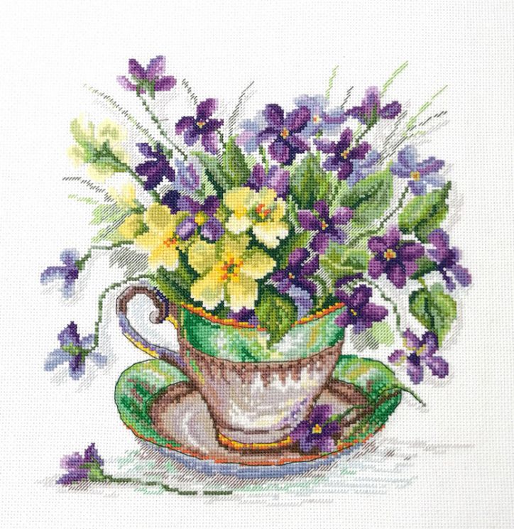 Набор для вышивания Марья Искусница "Калужница и фиалки" 04.005.25